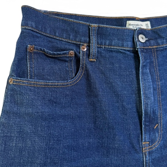 A&F Curve Love Ultra High Rise Ankle Straight Jean Sz 10 Short Petite Dark Wash - Picture 5 of 10